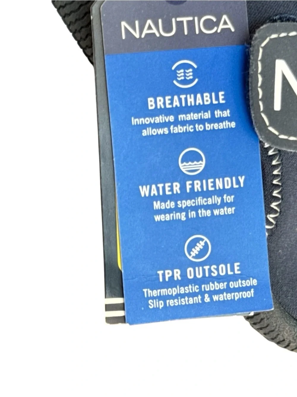Nautica Kids Navy Blue Closed Toe Water Shoe with Hook-and-Loop Strap Size 5 NWT